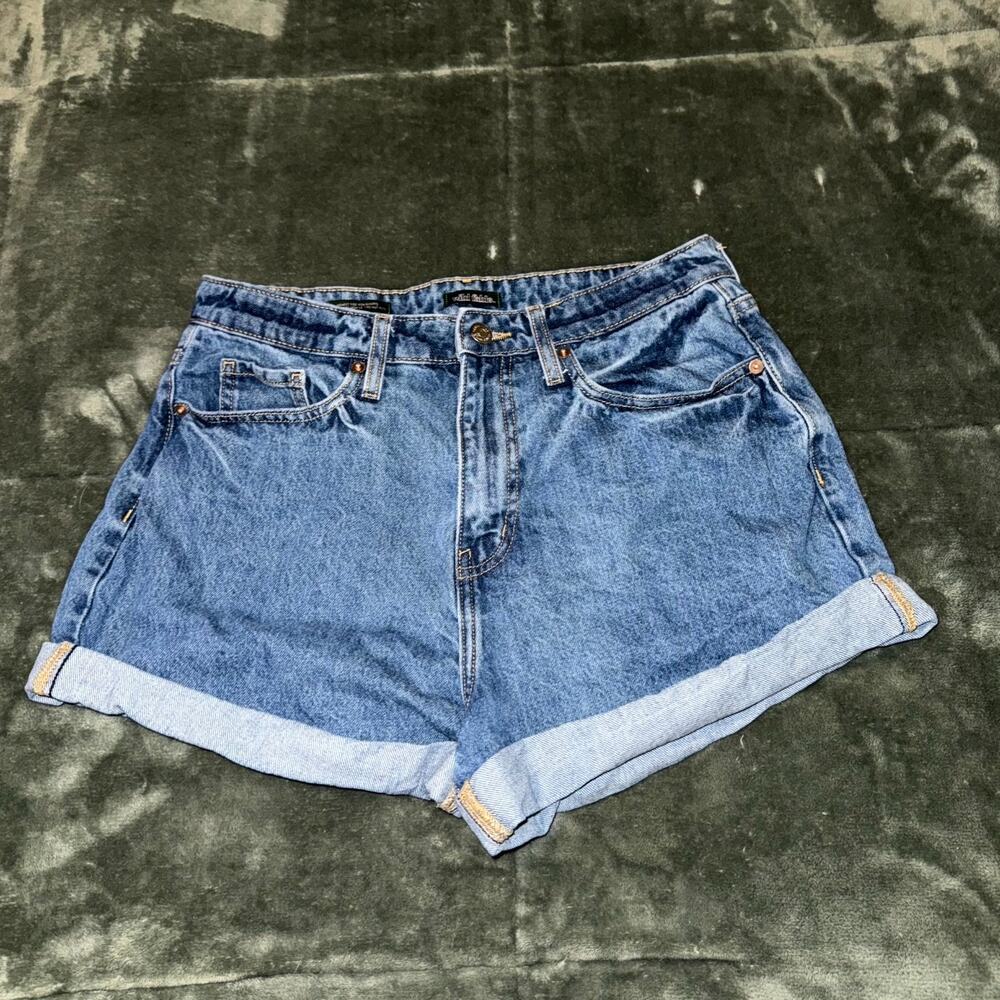 Wild Fable Highest Rise Mom Shorts Women's‎ 8/29R Blue Denim Pockets Cuffed Hem